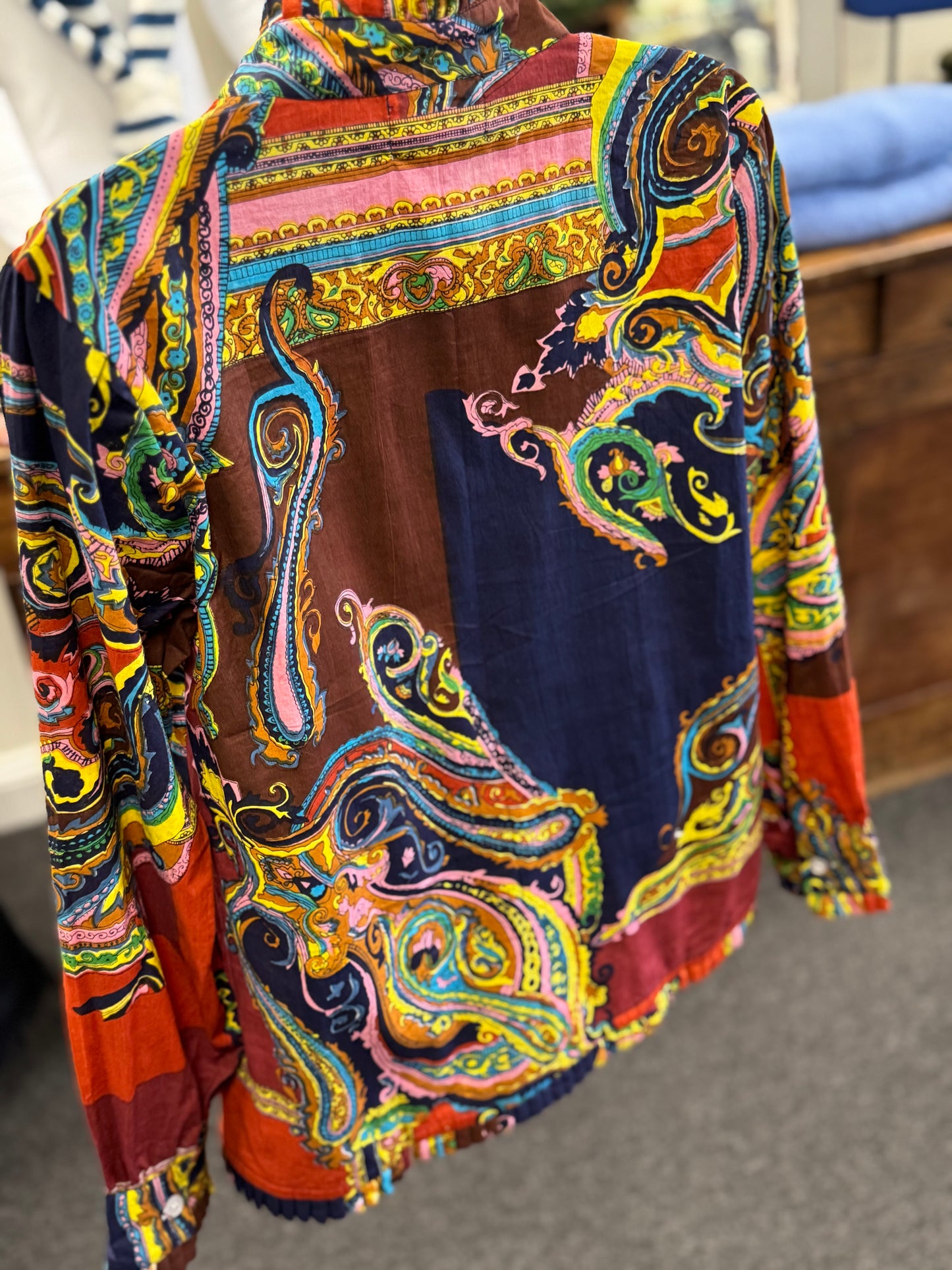 MB Signature Tunic in Dynamite with Long Sleeve Ruffle Cuff