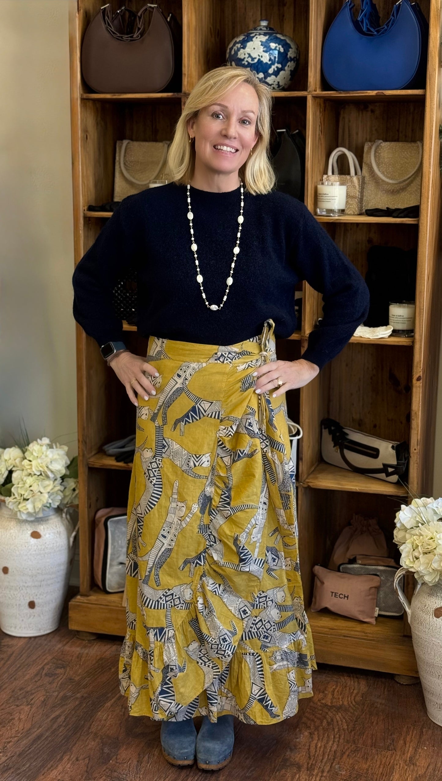 One Size from XS-Medium Wrap Skirt with Ruffle