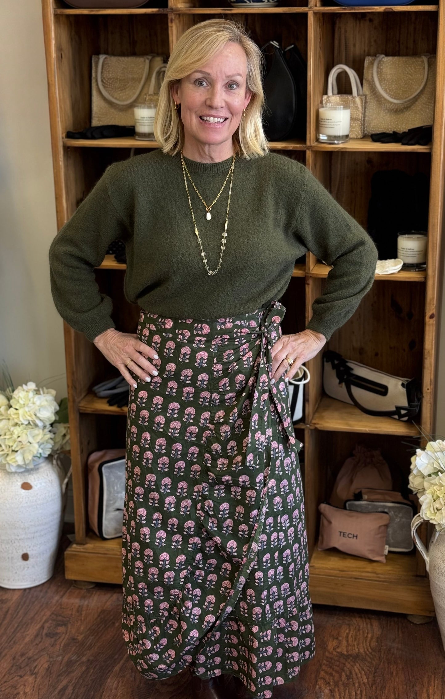 One Size from XS-Medium Wrap Skirt with Ruffle