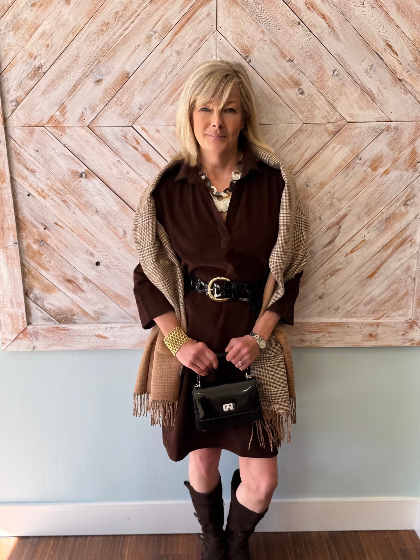 Piper Short Dress in Micro Corduroy