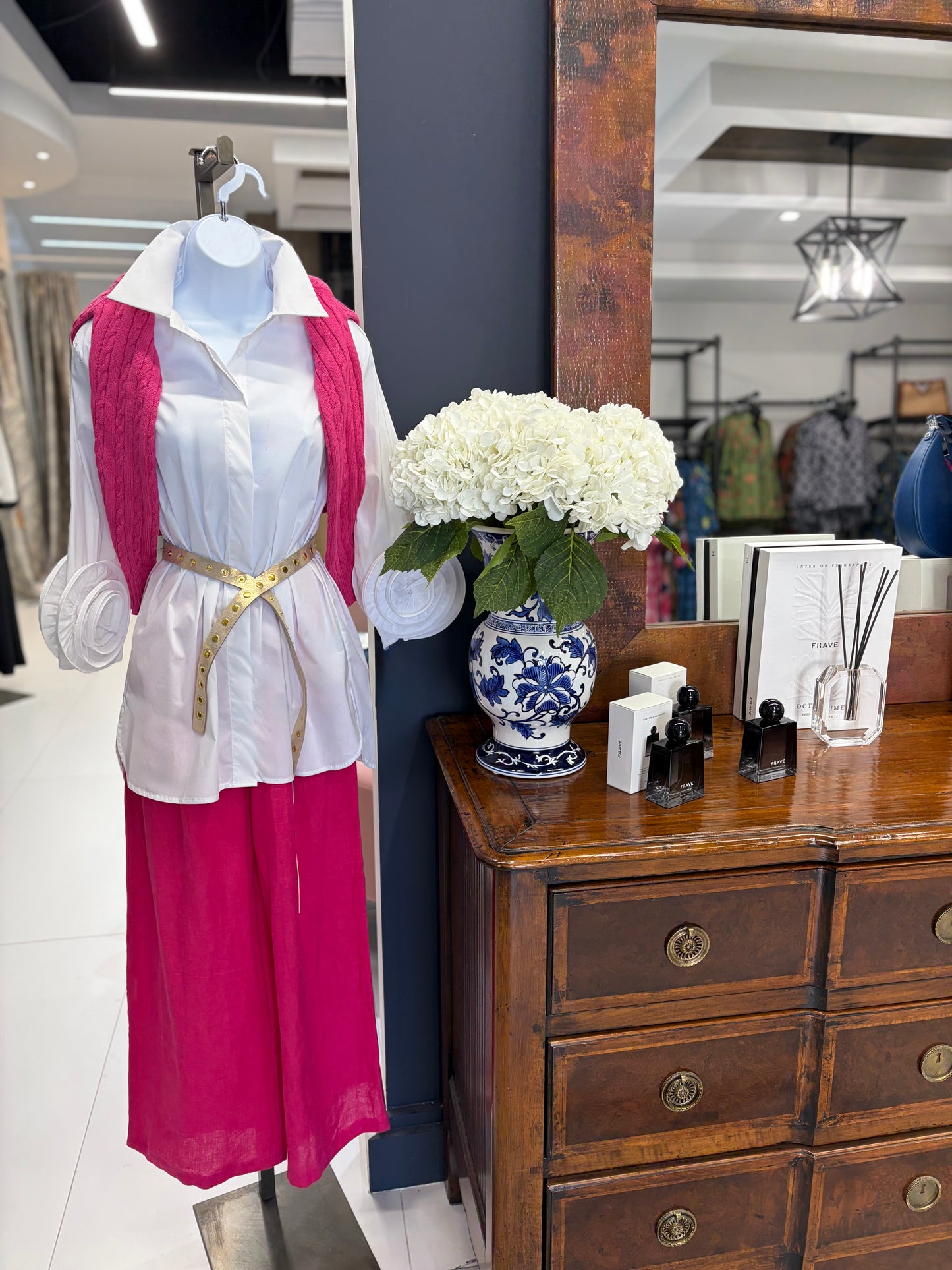 Poplin Button Down with Flower Cuffs