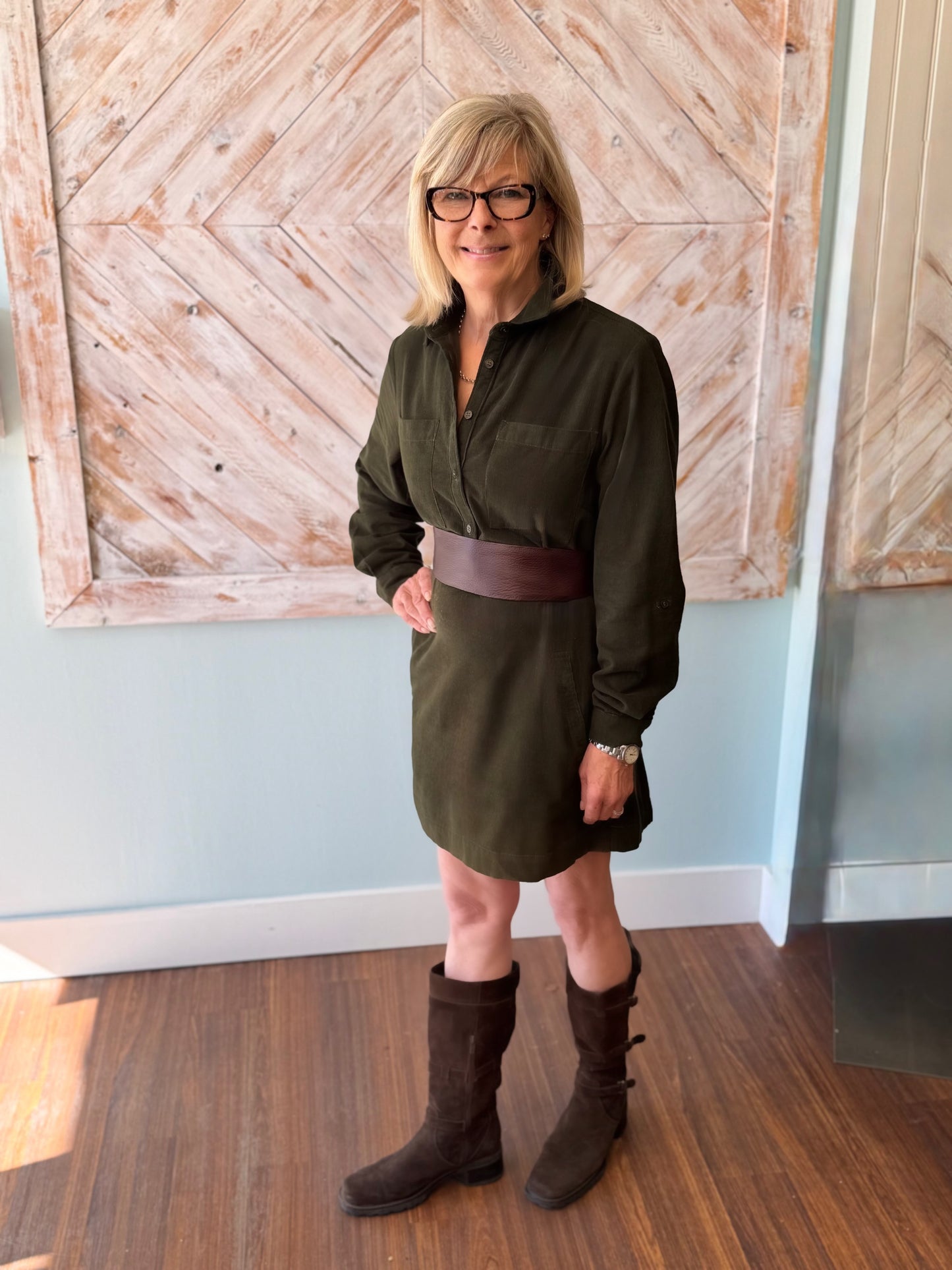 Suzy Mini Dress in Micro Corduroy