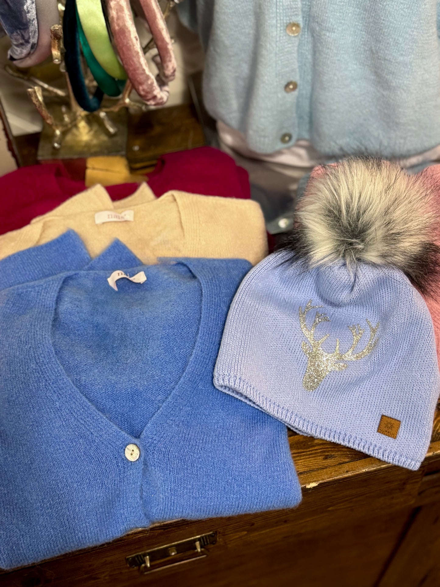 Alpaca Blend V Neck Cardigan Sweater with 5 buttons