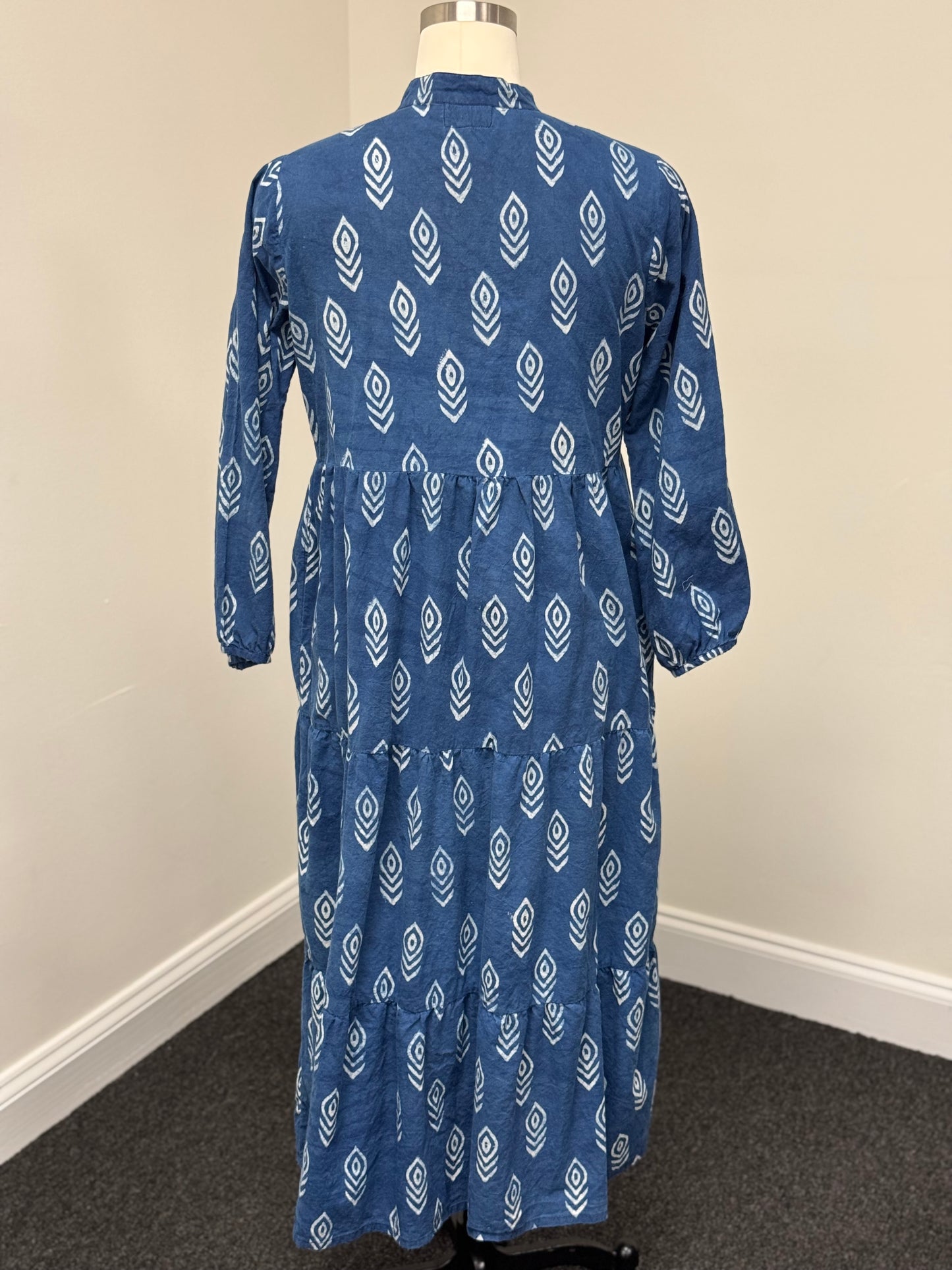 Oakley Maxi Dress in Indigo Arrows