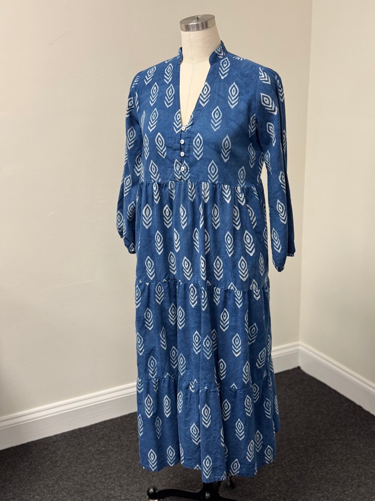 Oakley Maxi Dress in Indigo Arrows