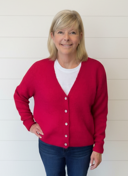 Alpaca Blend V Neck Cardigan Sweater with 5 buttons