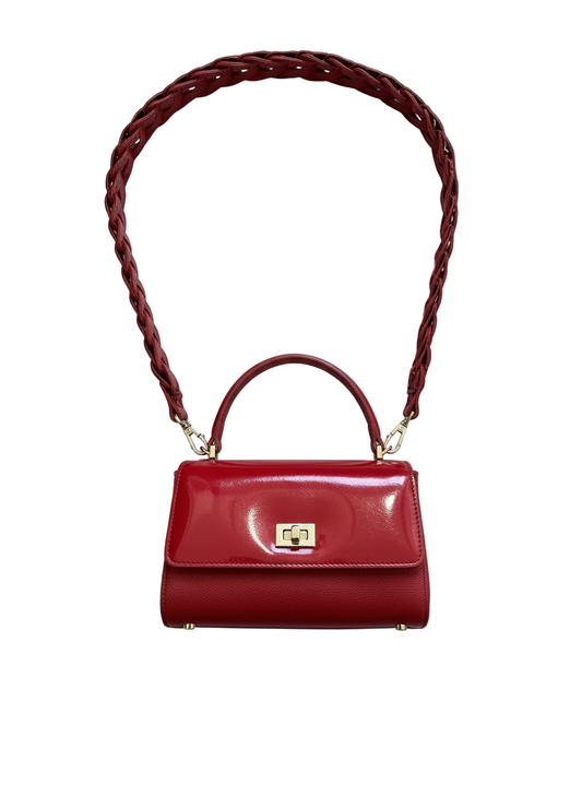 Hand Made Patent Leather and Suede Crossbody or Hand Bag