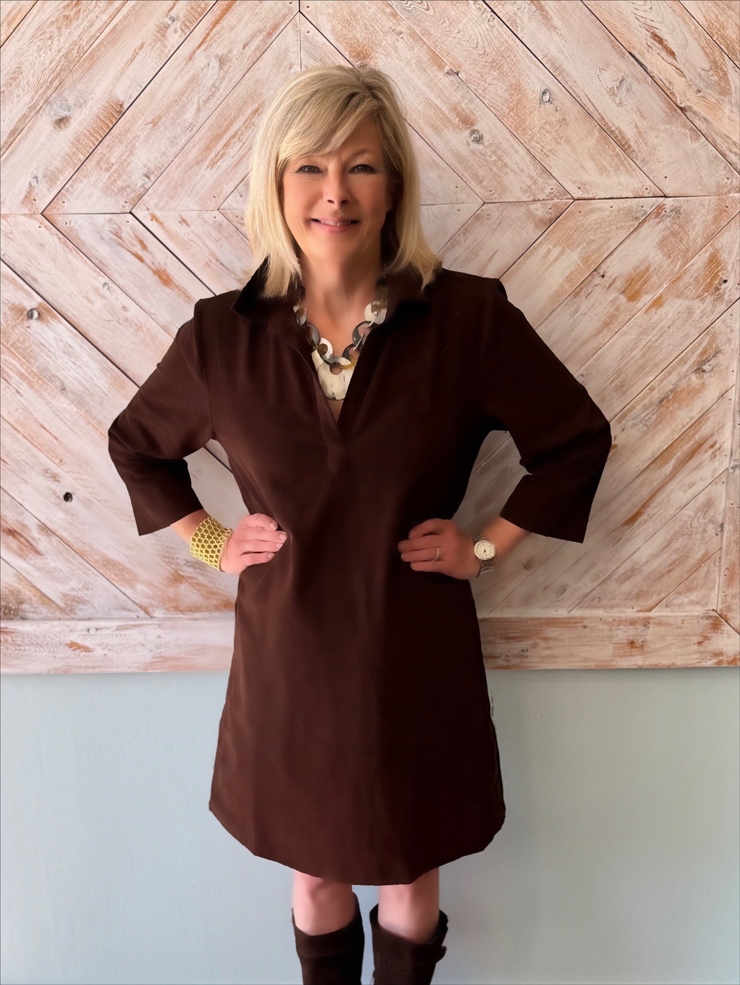 Piper Short Dress in Micro Corduroy