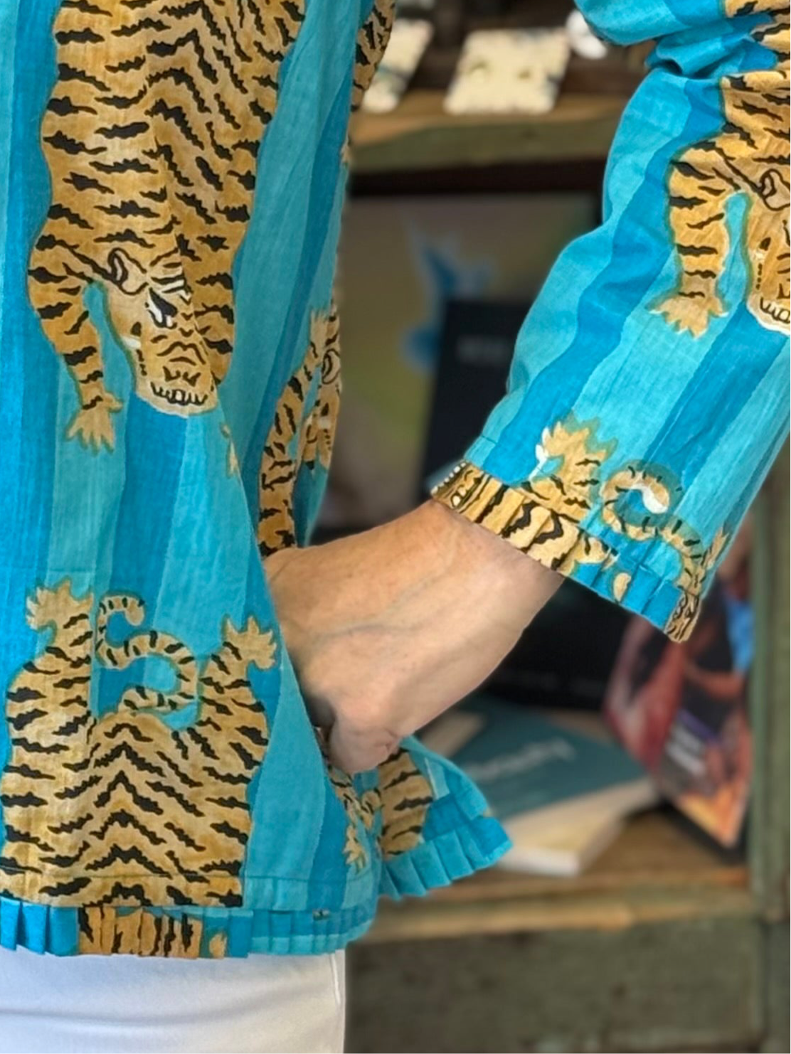 Signature MB Tunic in Aqua Stripe Tiger