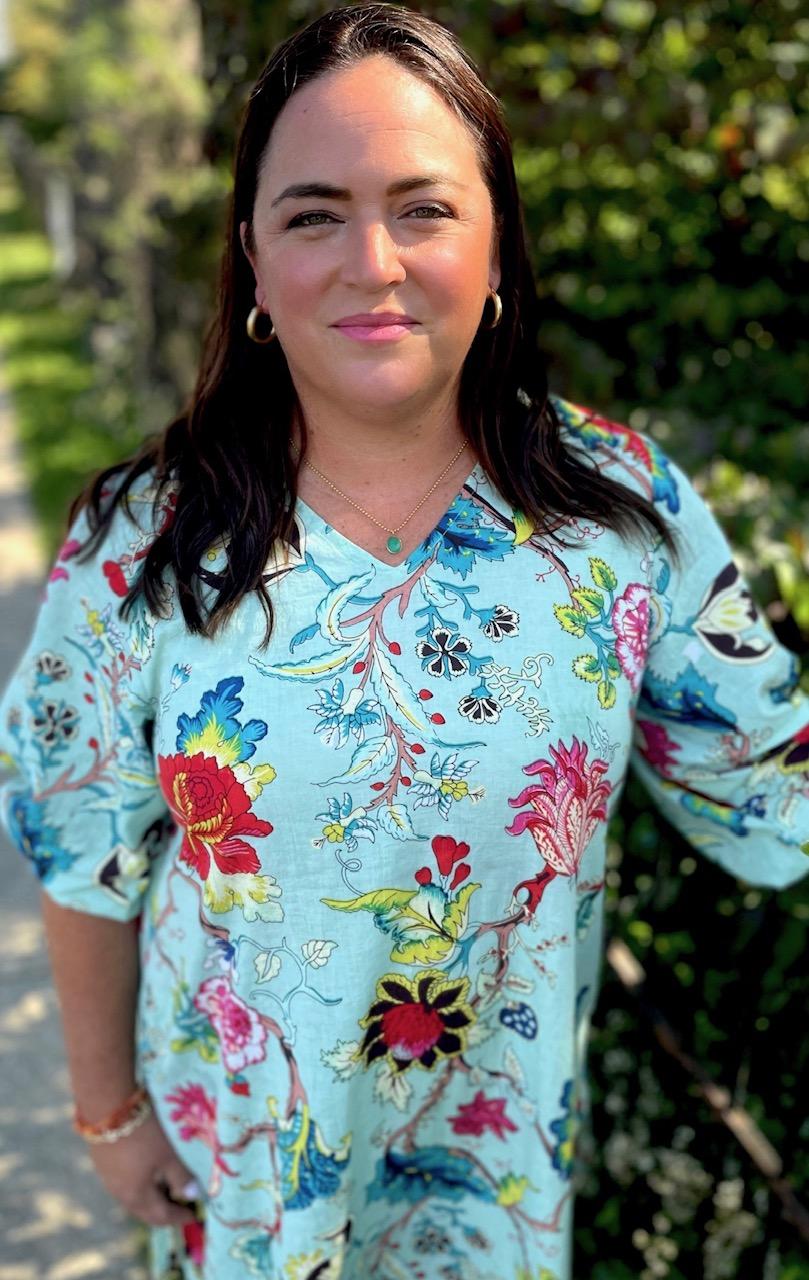 Made to Order BB Dress choose you Color in Floral on the Vine Hand Block Pattern
