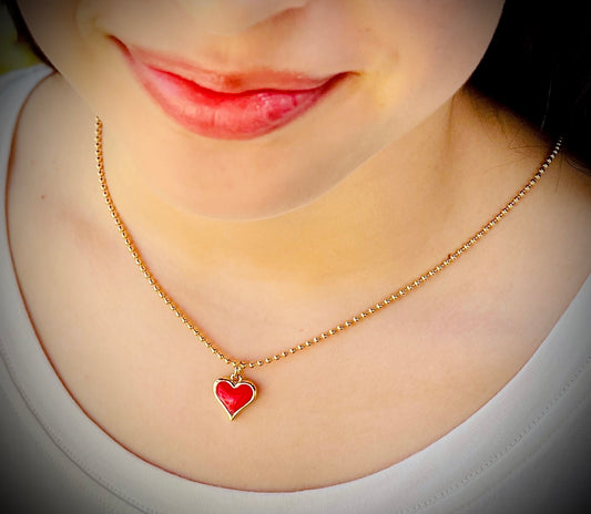 Gold Filled Heart Charm Necklace