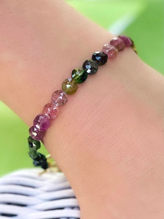 Tourmaline Bracelet with Gold Filled Toggle